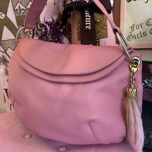 Y2K Vintage 2005 Pink Genuine Leather Princess Bag Rabbit Foot Charm Rare